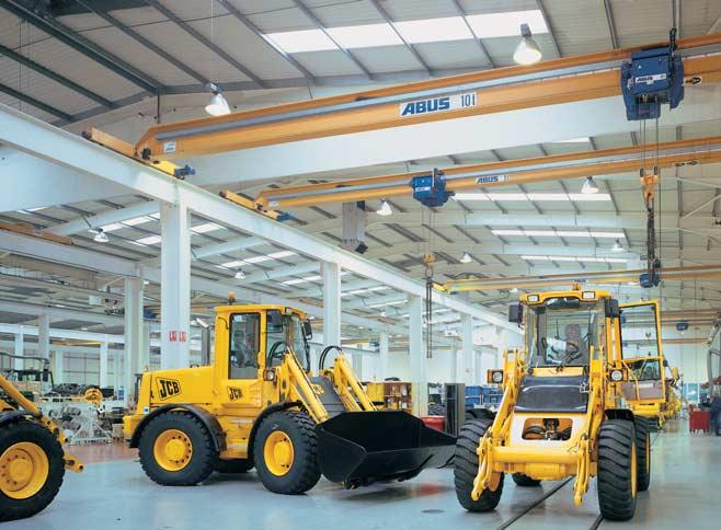 ABUS ELV, ELK and ELS single girder travelling cranes: a high-profile solution for low buildings ABUS single girder travelling cranes allow efficient material handling with load capacities up to 16 t