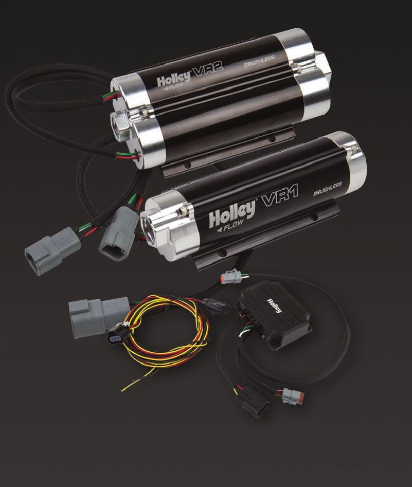 VR1 & VR2 BRUSHLESS FUEL PUMPS Featuring brushless pump technology and a twin screw rotor design, the VR1 and VR2 in-line fuel pumps are capable of high pressures and flows while maintaining a low
