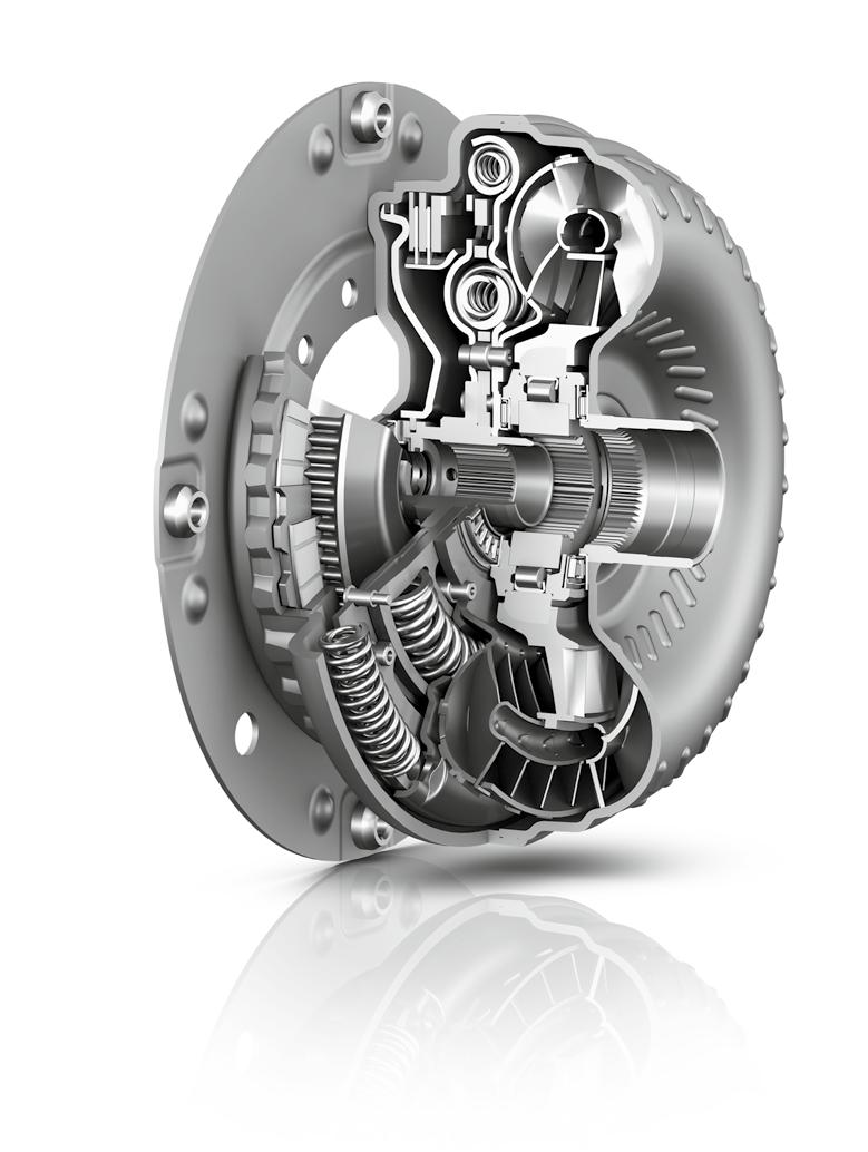 6 7 Torque converter More comfort and less fuel consumption Designs of the torque converter Power range [Nm] Diameter [mm] Mass [kg] Inertia [kgm²] Engine/Drive arrangement NW235 TTD II 235 13.8 15.