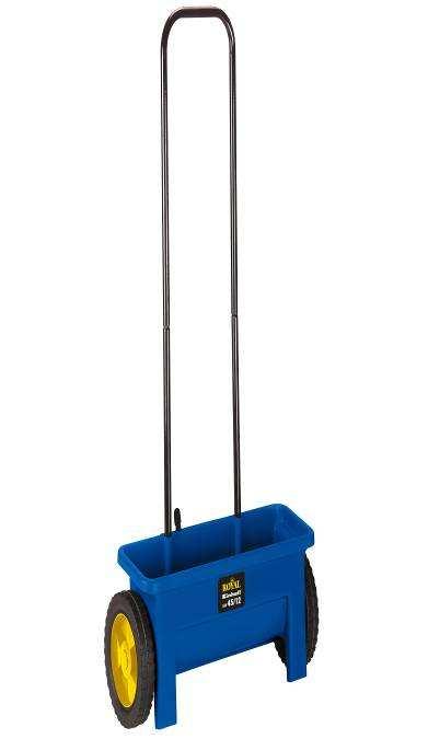 Hand Operated Lawn Mower Spreader Waggon HRM 40 SW 45/12 - Cutting width: 40 cm - Cutting spindle-ø (1): 150 mm 5 steel blades - Wheel size-ø (2) : 205 mm - Plastic guide roller Ø: 50 mm - Cutting