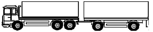 Maximum Length (Continued) Combination of vehicles including a large tractor drawing two trailers Large tractor drawing two trailers Note: A Large Tractor is