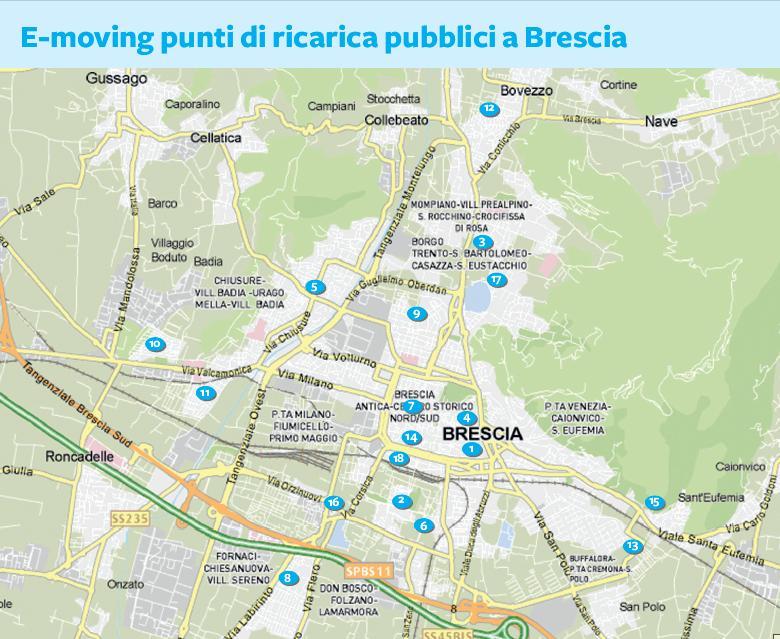 Brescia public charging points This information was prepared by A2A and it