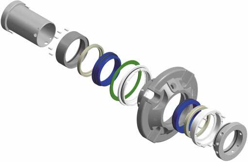 CDSA Exploded CAD 3D Model The CDSA has double pressure balanced rotaries and independent seal face design. It is also available with double or tandem seal protection.