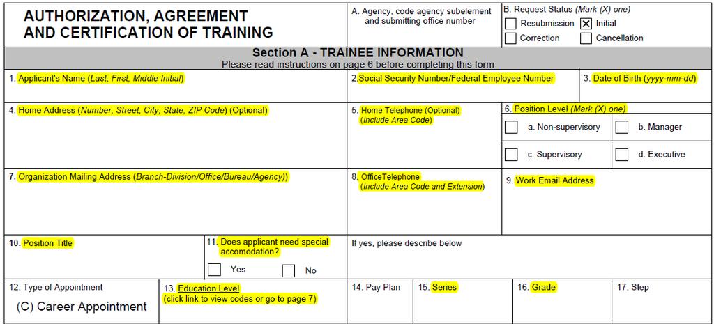 SF 182 is required to document Civilian Training. Soldiers do not have to fill this out.