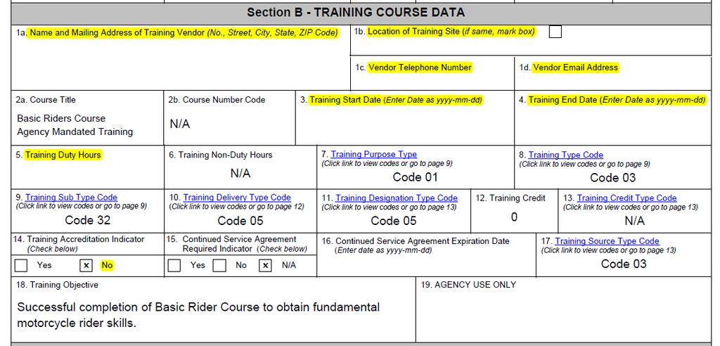 and their Safety Officer Section A - fill out all highlighted areas Section B Fill out