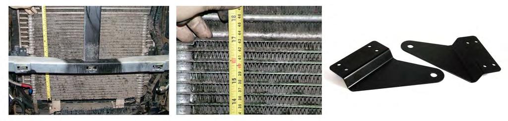 Note on Transmission Coolers: Most F-Series trucks are equipped with a transmission cooler. This cooler is located behind the condenser, underneath the hood latch.