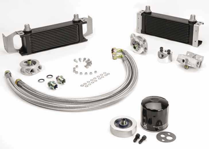 54 OIL COOLING SPIN-ON OIL FILTER CONVERSION KIT Our adapter replaces the complete oil filter housing at the block, which then accepts the modern spin-on filter, thus making changing the oil filter a