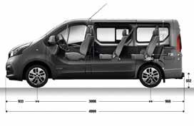 Trafic Passenger - Dimensions and seat layouts Short Wheel Base DIMENSIONS (mm) SL27 SL29 ENGINE dci 95 dci 125 dci 145 dci 95 dci 125 dci 145 Wheelbase 3098 3098 3098 3098 3098 3098 Total length