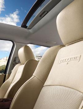 The available Leather & Luxury Group provides Black leather-faced seating with perforated inserts and both seat treatments utilize the embroidered Power Wagon identity on the side bolsters.