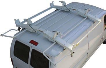 FEATURES AND BENEFITS Models available for covered service bodies. Heavy-Duty mechanism gently lowers and raises ladder into position. In lowered position, horizontal ladder is only 4 ft.