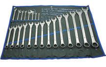 Fully Polished 700134 8-19mm Terylene pouch Combination Wrenches - Raised Panel