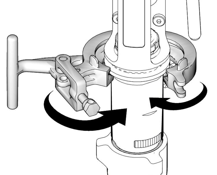 Displacement Pump ProConnect CAUTION Support pump with your hand before opening t-handle. Installation 1 (Fig. 20) If needed, place pump rod in adjustment casting and pull pump to lengthen rod.