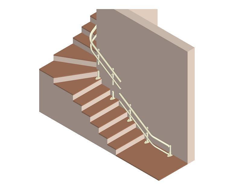 - insert the 2 electrical wires through the upper pipe of this rail, the lower end of the wires being pulled through the hole in the tube near the first pole, leaving a free end sufficiently long to