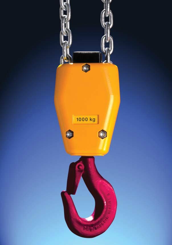 Three phases electric chain hoists 125 kg 12500 kg Version 1/00A 9.1/00S Basic version... with top hook.