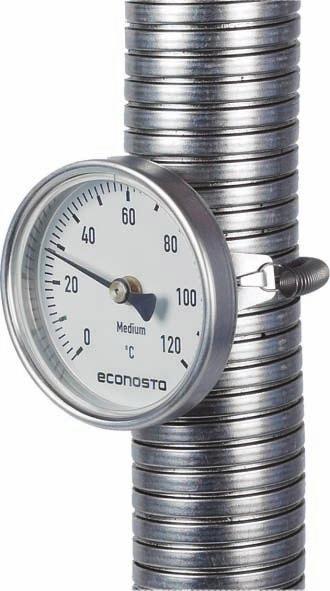 With surface sensor Fig. 663 an fig. 678 Pipe clamp thermometers for inicative measurements on pipelines 25 an 50 mm, springs for greater iameters are available.
