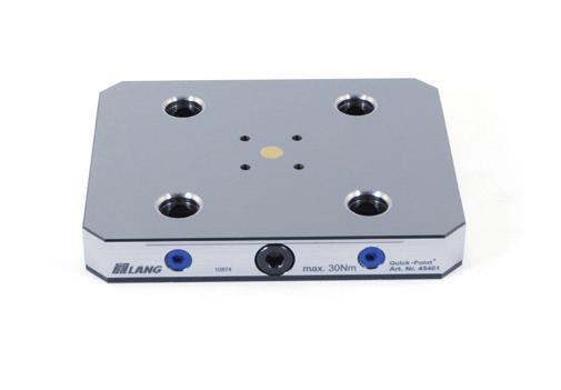 5 mm 2 Cover discs for mounting bores 3 Robust mechanical clamping with one actuation screw (torque: 3 Nm) 4 Rigid, compact base plate made of