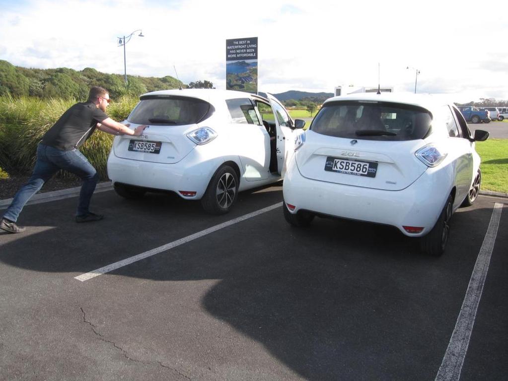 Figure 7: Both Zoe s Run Out and pushed to the Charging Station Conclusions There was no practical difference in range between the two vehicles even though one was running in ECO mode and the other