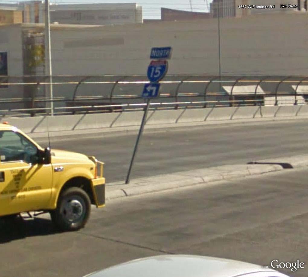 The RSA team noticed that the I-15 directional sign was bent in the median between the two I-15 interchange traffic signals. This could be a safety issue for motorists. See Photo 29.