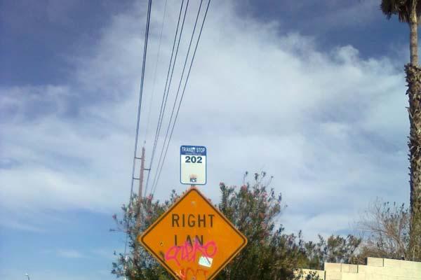 The RSA team noticed the Right Ends (W9-1) sign panel in the eastbound direction, just east of Annie Oakley Drive is missing part of the words and may not be
