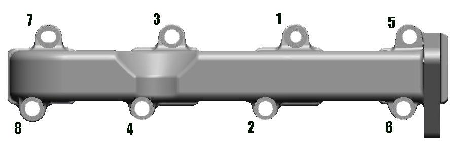 20. Slide the exhaust manifold gasket over the remaining factory stud. Replace the factory manifold with the new ATS Pulse Flow Exhaust Manifold. Figure 10 - Manifold Installation 21.