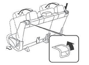 Rear Seats SECOND ROW SEATS The second row seats can be folded, tilted, and/or moved forward or backward.