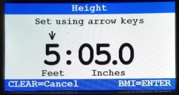 OPERATING INSTRUCTIONS (CONT) BMI Function 1. Make sure there is nothing on the weighing platform and the display shows 0.0. 2. Ask the patient to step on the scale.
