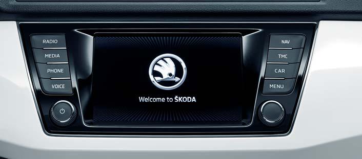 located in the glove compartment, Bluetooth and ŠKODA Surround.