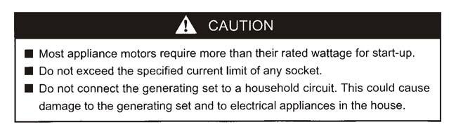 13. APPENDIX 1. The choice of the electric cable The choice of the electric cable depends on the allowable current of the cable and the distance between the load and the generator.