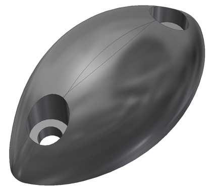 Tampone paracolpi ovale in gomma nera Black rubber oval buffer
