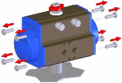 any damage during the handling; 3. Detach the actuator from the valve taking carefully note of all references that may be helpful for the attachment after maintenance; 4.