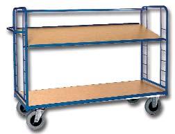 4 Shelf trolleys with adjustable shelves: sloping load areas 18! 4 Load capacity up to 400 kg! 4 Load capacity per shelf: 80 kg!