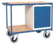 120TA9859 TRUCKS AND TROLLEYS CUPBOARD TROLLEYS 3 load areas - 1 drawer element Work table with rim (80 mm)!