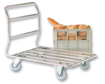 2 fixed wheels and 2 castors Tube platform: better!! 4 Available with stainless steel or galvanized bearings!