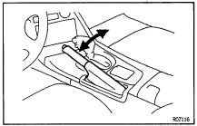 BR10 CHECK AND ADJUSTMENT PARKING BRAKE CHECK AND ADJUSTMENT 1. CHECK PARKING BRAKE LEVER TRAVEL Pull the parking brake lever all the way up, and count the number of clicks.
