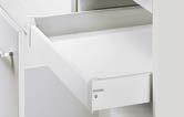 Drawer / internal drawer, 86 height Powder-coated steel, white Components 1 Drawer set 2 Front connector for drawer, 2 each Optional accessories: 3 Cover cap, 1 set or 2 each 5 Silent System soft