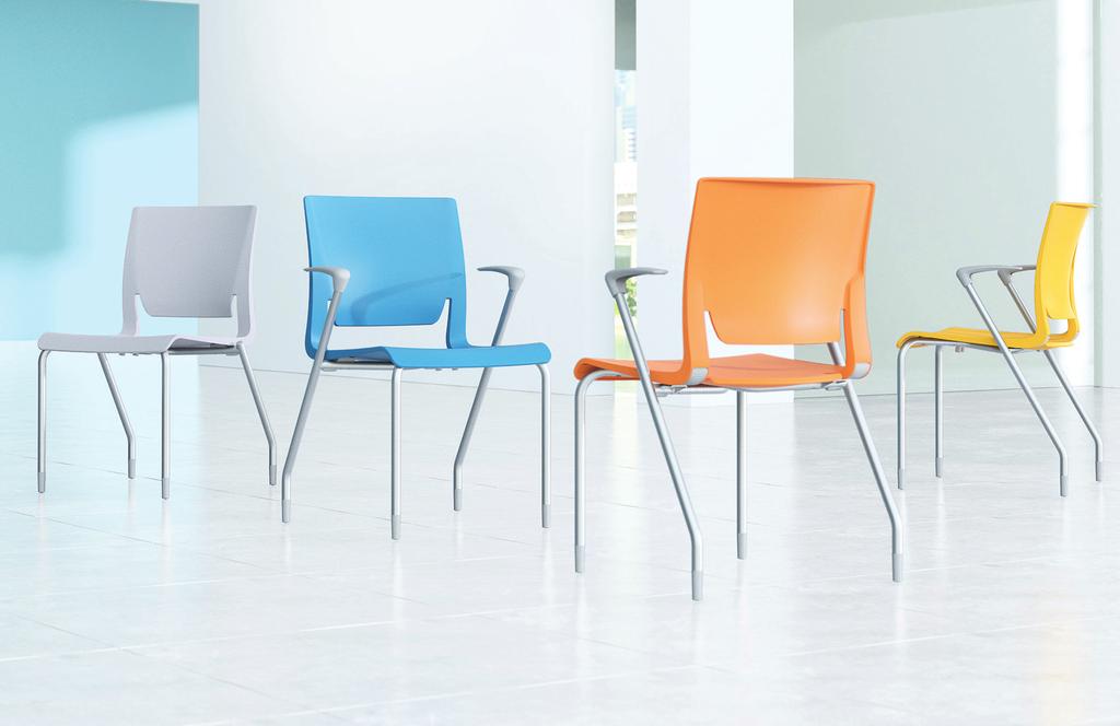 Rio Choose from a river of 17 energetic shell colors and two standard frame finishes with matching arm pads.