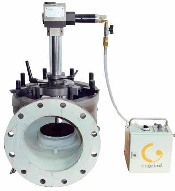 Small valves and globes are done on the machine stand with centring device and pneumatic lifting device for the machine.