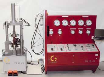Test Units unigrind TS S TS 10-S TS 50-S Test unit for testing Shut-Off valves, Control valves and Safety relief Valves: Test unit with vertical hydraulic quick clamping system The valves will