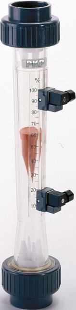 All flowmeters have a male thread on the measuring tube and are additionally equipped with PVC gluein connectors.