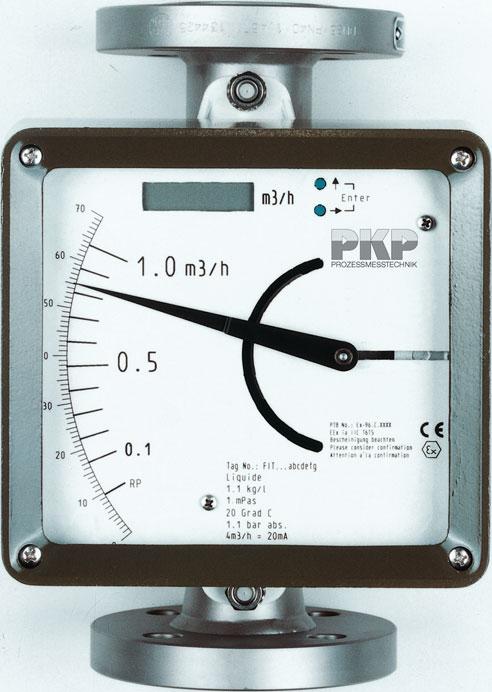 Flow Metering and Monitoring Systems DS25 Variable Area Flowmeter With Flange Connection, Insensitive To Viscosity Changes for liquids and gases operating pressure PN40 and PN100 bar standard, higher