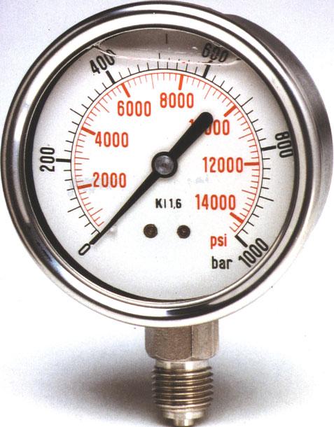Pressure Measurement and Monitoring Systems PMR02 Bourdon Tube Pressure Gauge Housing diameter 60 mm Accuracy class 1.