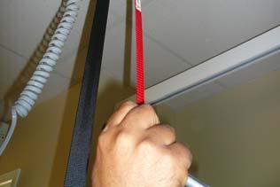 In order to restore power back to the lift unit, the white plastic tab that popped out when the cord was pulled, can be easily pressed back into the lift case by use of your finger.