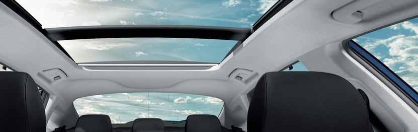 Panoramic sunroof with tilting and sliding function and automatic electric roll blinds