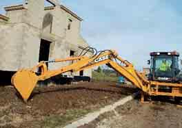 BACKHOE DESIGN The Case backhoe uses a robust box type boo design, cobining rigidity and light weight.
