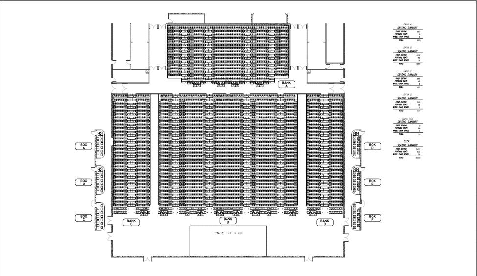 GREAT HALL: ORCHESTRA LEVEL & MEZZANINE LEVEL SEATING CAPACITY: 3,204 60 wide x 24 deep Stage *This configuration does