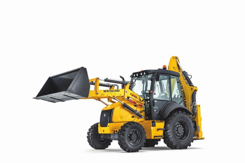 05 Excellent all-round visibility Class leading in-cab noise levels matched to proven New Holland ergonomics Mechanical or pilot-hydraulic backhoe control Fixed or extendable