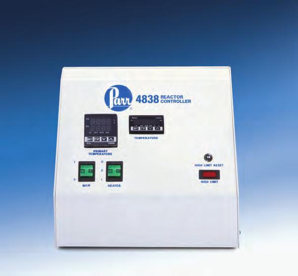 4838 Reactor Controller R e a c t o r C o n t r o l l e r s 6 The 4838 Reactor Controller is designed to control the temperature in our line of nonstirred pressure vessels.