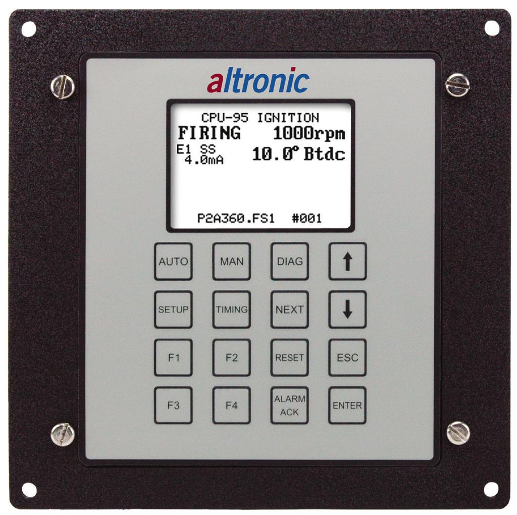CPU-95EVS Display Module For users integrating their CPU-95EVS system into an existing or planned supervisory control or remote monitoring system, Altronic offers its Display Module (791909-1).