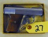 00 RAVEN ARMS MP-25 25 AUTO STAINLESS STEEL PISTOL WITH ONE (1) MAG, 2 ½ BARREL, SN 1521080. COMES WITH BOX AND PAPERWORK.