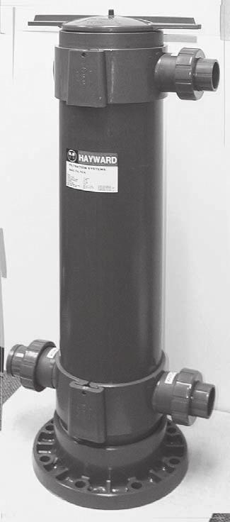 HAYWARD FILTERS Hayward PVC/CPVC Simplex Bag Filter All-plastic construction FPM seals Hand-removable cover Integral mounting base True union connections Vent valve on cover In-line or loop flow For
